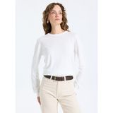 Limon Bisiklet Yaka Slim Fit Düz Ekru Kazak Kadın ML5WL-KZK-9002