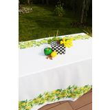 Limon Çerçeve Desenli Polyester Masa Örtüsü – Dikdörtgen 150×240 cm (Açık Ölçü 140×240), Dayanıklı ve Çok Yönlü Kullanım, Yerli Üretim, Çok Amaçlı, Makinede Yıkanabilir, Kolay temizlenebilir
