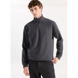 LİMON COMPANY Bato Yaka Düz Örgü Desenli Sweatshirt, 2XL, 5003284502, Gri, erkek