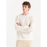 LİMON COMPANY Bisiklet Yaka Düz Örgü Desenli Sweatshirt, XL, 5003284522, Ekru, erkek