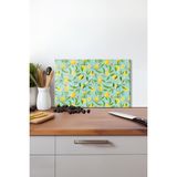 Limon Dalları Cam Kesme Tahtası, Silikon Ayaklı, Isıya Kırılmaya Dayanıklı, Sunum Kesim Tablası - 30 x 45 cm