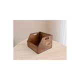 Limon Dekor Doğal Ahşap LP Plak Sandığı 12" Koyu Ceviz Rengi - Organizer Kutu - Natural Wooden LP Record Box 12"