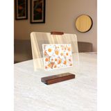Limon Dekor Doğal Ceviz Ahşap Standlı Şeffaf Pleksi Fotoğraf Çerçevesi - Çift Taraflı Yüzer Çerçeve, 10X15 ve 15X21 cm Uyumlu Anı Sergileme Standı (19X24 Cm) - Ahşap - Ceviz - Cam Alanı 19x24