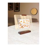 Limon Dekor Doğal Ceviz Ahşap Standlı Şeffaf Pleksi Fotoğraf Çerçevesi - Çift Taraflı Yüzer Çerçeve, 10x15 ve 15x21 cm Uyumlu Anı Sergileme Standı (19x24 cm)