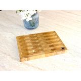 Limon Dekor Profesyonel Endgrain Tik Ağacı Kesme Tahtası, Gizli Kulplu Premium Ahşap Kasap Bloğu ve Sunum Tahtası (24 x 30 x 2,5 cm)