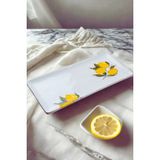 Limon Desen El Yapımı Organik Sunum Tabak 36X17 cm - 36 x 17 cm