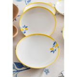 Limon Desenli 20 Cm Premium Porselen Yemek Tabağı - 6 Adet Sarı