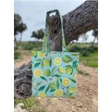 Limon Desenli Çok Amaçlı Bez Tote/plaj/omuz Çantası