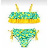 Limon Desenli Kız Çocuk Bikini Takımı - Turkuaz - 11 Yaş