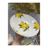 Limon Desenli Porselen Salata Kasesi, Beyaz, Yuvarlak, 26 cm