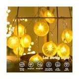 Limon Dilimi Şeklinde 10’lu LED Işık Zinciri – 2 Metre Dekoratif Aydınlatma, Pil ile Çalışan, Ev ve Parti Süsleme Için Pratik Limon Işıkları, MZ-304, Sarı - Option-1 - 0 - Siyah