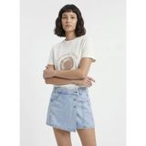 Limon Ekru Kadın Relaxed Baskılı T-Shirt L6SL-TST9066