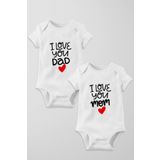 Limon I Love You Dad & Mom 2 Anne Baba Serisi Çıtçıtlı Bebek Body