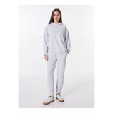 Limon Kapüşon Yaka Düz Gri Melanj Kadın Sweatshırt ML4WL-SWT9010