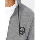Limon Kapüşonlu Düz Erkek Sweatmont - Gri Melanj