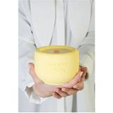 Limon Kokulu Dekoratif Sarı Beton Mumluk & Soyawax Mum (Lemon Scented)
