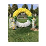 Limon Konsepti Sarı Koyu Yeşil Ve Beyaz Balon Zinciri 100 Adet + 5 mt Balon Zinciri
