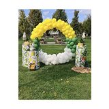 Limon Konsepti Sarı Koyu Yeşil Ve Beyaz Balon Zinciri 50 Adet + 5 mt Balon Zinciri