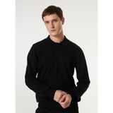 Limon Polo Yaka Basic Düz Siyah Erkek Kazak MML4WM-KZK9510