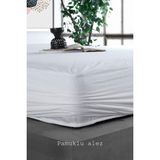 Limon Soft Pamuklu Fitted Full Kenar Su Sıvı Geçirmez Yatak Koruyucu Alez Çarşaf Beyaz 150X200 - 150 x 200 cm