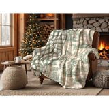 Limon Soft Winterfell Yün Kadife Ekose Çift Taraflı Tv Battaniyesi Green Forrest 140X190 - 140 x 190 cm - Çok Renkli