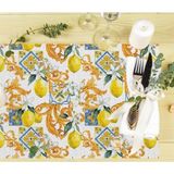 Limon Tasarımlı Kumaş Amerikan Servis 4'lü Set 35X50CM Keten, Ulusl. Yıkama ve Solmama Sertifikası - 35 x 50 cm - Çok Renkli