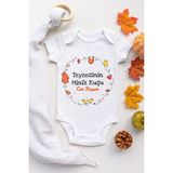 Limon Unisex Bebek Beyaz Teyzesinin Can Kuşu Desenli Kısa Kol Body - 0 - 3 Ay