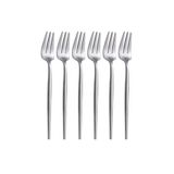 Limon ve Fondü Çatalı Seti, Gümüş Renk, 6 Parça, Çelik, 13 cm,