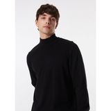 Limon Yarım Balıkçı Yaka Basic Düz Siyah Erkek Kazak MML4WM-KZK9512 - XL