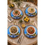Limonlu Biblo Motifli 4'lü Amerikan Servisi Set – Sicilya Temalı - 30 cm, 3 mm MDF, UV Baskı, Masa Sunumu