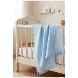 Limon's Baby Bebe Mavi %100 Pamuk 4 Katlı Müslin Bebek/Çocuk Battaniyesi 110x90