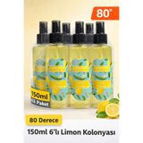 Lımonya 80° Limon Kolonyası 150 ml Sprey – 6’lı Paket | Ferahlatıcı Limon Kokusu