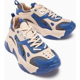 Limoya Daysi Mavi Bej Kalın Tabanlı Spor Ayakkabı Kadın Sneakers