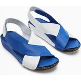 Limoya Margit Saks Çapraz Bantlı Kadın Comfort Sandalet