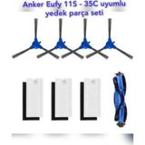 Lin Grup Eufy Robovac 11S , 15T , 30C , 15C , 25C , 35C Modeli Uyumlu Yedek Hepa Filtre Fırça Seti.