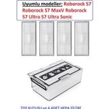 LİN GRUP Roborock S7 S7 Maxv S7 Ultra Sonic Mopping Robot Süpürge Uyumlu Toz Haznesi ve 4 adet hepa filtre