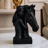 Lina At Figürlü Dostluk Temalı Dekoratif Biblo - Siyah