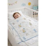 Lina Baby Bloomm % 100 Organik Pamuk (80 CMX80 Cm)Çok Amaçlı Müslin Bezi Örtü Battaniye - Mavi - 80x90cm