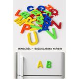 lina hobby 29 Parça Türkçe Alfabe Mıknatıslı Harf Seti Renkli Buzdolabı Magnetleri