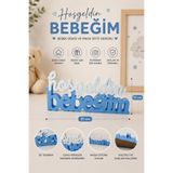 lina hobby Bebek Odası Dekoru Hoşgeldin Bebeğim Yazısı Masa Üstü Süs 25x10 cm