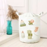 Lina Home Dijital Baskılı Çok Amaçlı Sepet Model 40027 - Beyaz - Kahverengi - 30x50cm
