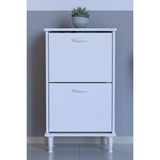Lina Vella Home Luna Ayaklı Kapı Önü 52 x 90 x 26 Cm’ Lik 2 Düşer Kapak 4 Göz Bölmeli Ayakkabılık - Beyaz