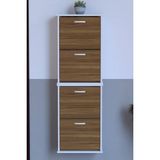 Lina Vella Home Pratik' 2 Li Asma Kapı Önü 52 x 156 x 25,5 Cm’ Lik 4 Düşer Kapak 8 Göz Bölmeli Ayakkabılık - Beyaz - Ceviz