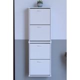 Lina Vella Home Pratik' 2 Li Asma Kapı Önü 52 x 156 x 25,5 Cm’ Lik 4 Düşer Kapak 8 Göz Bölmeli Ayakkabılık - Beyaz