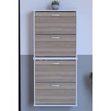 Lina Vella Home Pratik' 2 Li Asma Kapı Önü 72 x 156 x 25,5 Cm’ Lik 4 Düşer Kapak 8 Göz Bölmeli Ayakkabılık - Beyaz - Cordoba