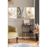 Linacci Üçlü Gold Alüminyum Metal Çerçeveli Camlı Poster Tablo Seti 30 x 40 Krem Gül Kurusu Tema