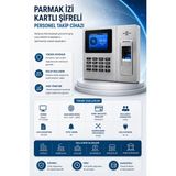 Linadex Kartlı Parmak izi okuyucu Personel giriş çıkış Takip Cihazı-Maaş Programı(10 Kart dahil)