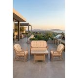 Linaria Serisi 1.Sınf 2+1+1 Cappucino Rattan Cappucino Minder Bahçe Takımı, Balkon Takımı