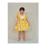 Linarookids Defne Sarı Vintage Kız Bebek Elbise,Doğum günü elbise,fotoğraf çekim elbise,0-7 Yaş Uygun