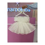 Linarookids Krem Askılı Vintage Kız Bebek Elbise,Doğum günü elbise,fotoğraf çekim elbise,0-12 Yaş Uygun